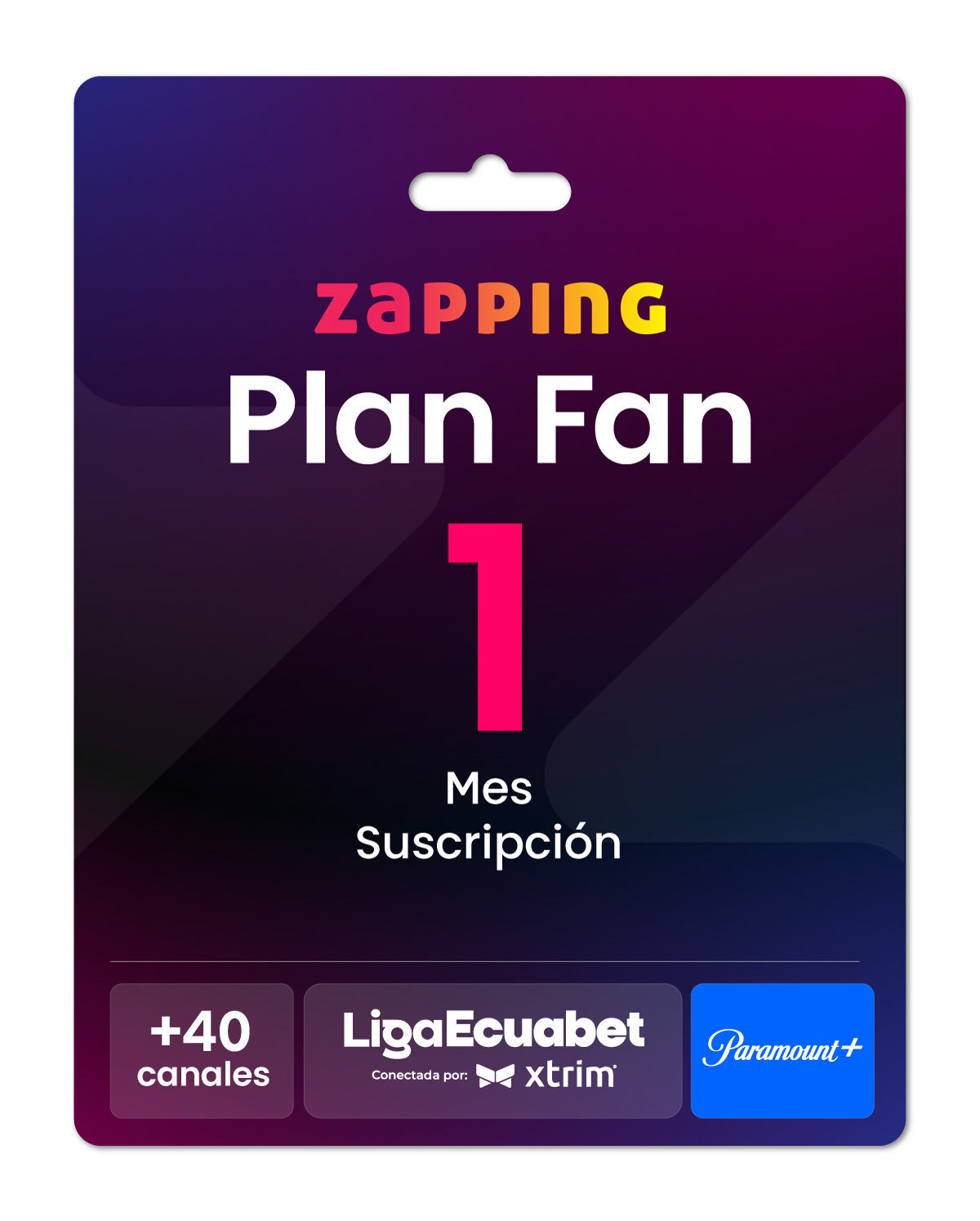 Giftcard Zapping - 1 Mes Plan Fan